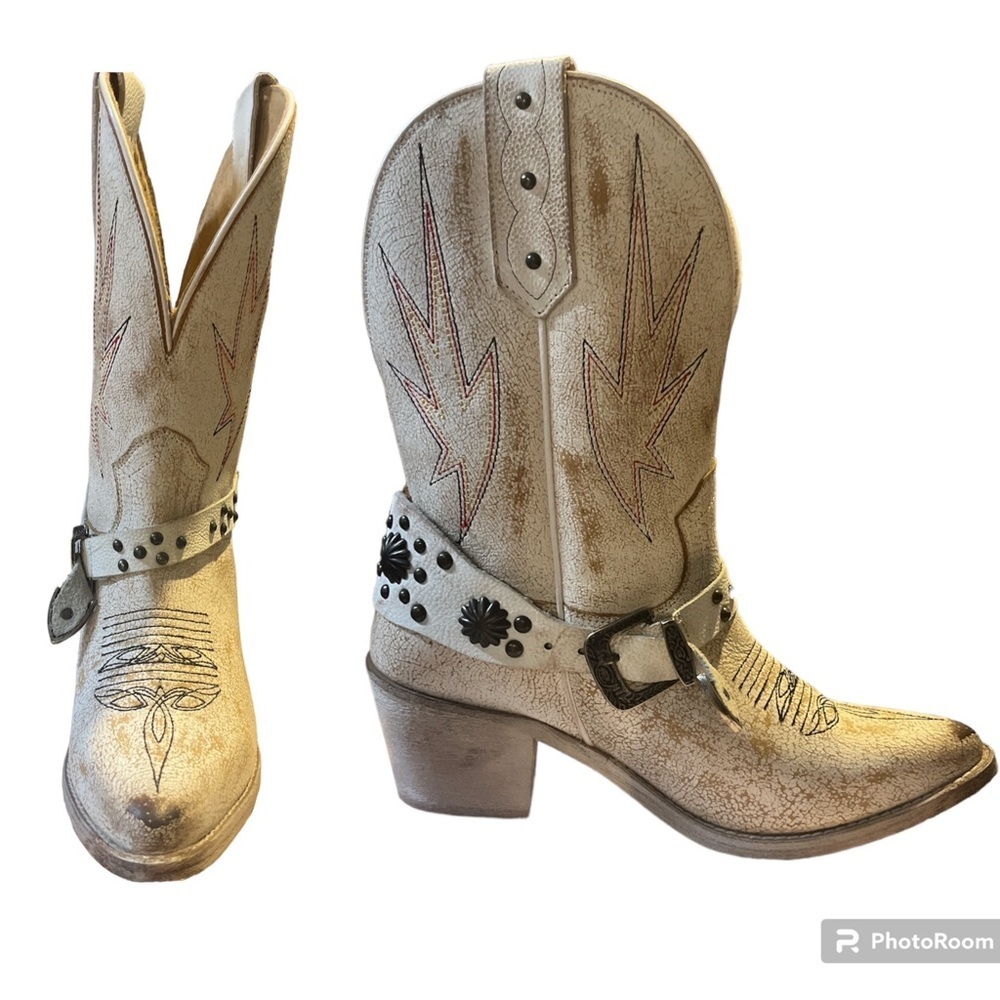 Circle G Embroidered Leather Cowgirl Boot New